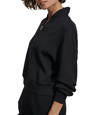 Varley Davidson DoubleSoft® Stand Collar V-Neck Quater Zip Long Sleeve Sweat Jacket