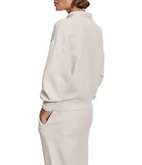 Varley Davidson DoubleSoft® Stand Collar V-Neck Quater Zip Long Sleeve Sweat Jacket