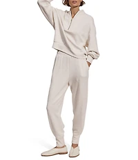 Varley Davidson DoubleSoft® Stand Collar V-Neck Quater Zip Long Sleeve Sweat Jacket