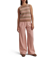 Varley Deeley Stripe Stitch Crew Neck Sleeveless Tank Top