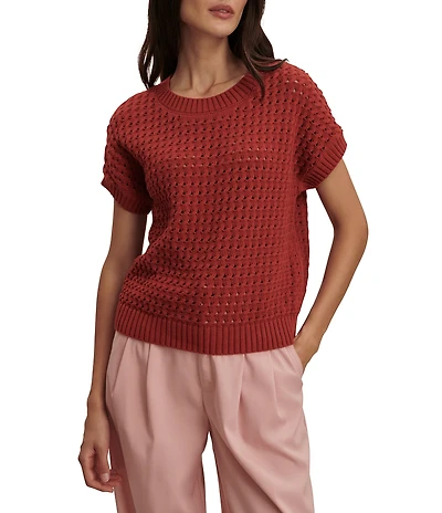 Varley Denny Crew Neck Short Sleeve Knit Top