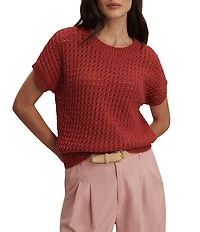 Varley Denny Crew Neck Short Sleeve Knit Top