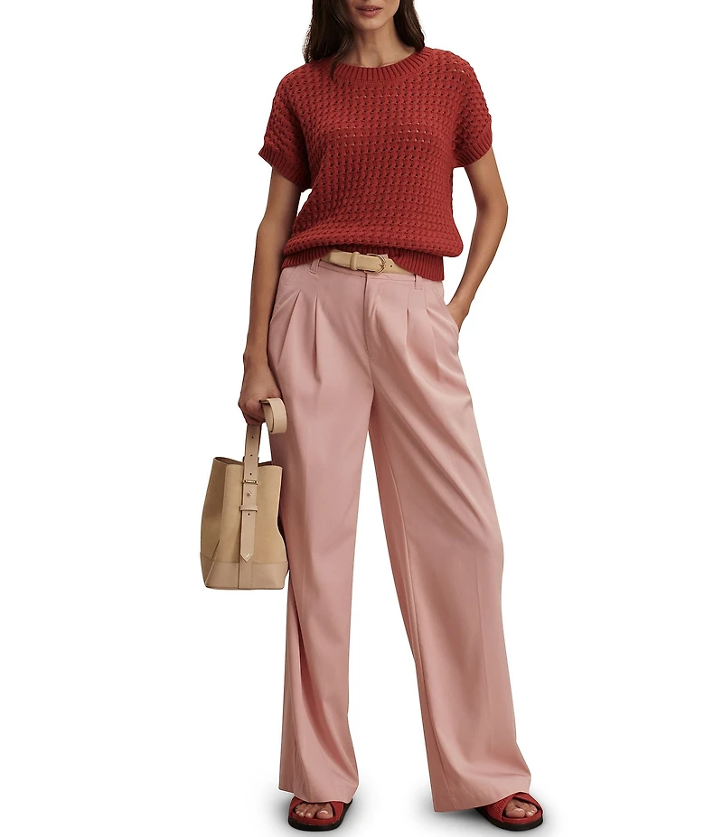 Varley Denny Crew Neck Short Sleeve Knit Top