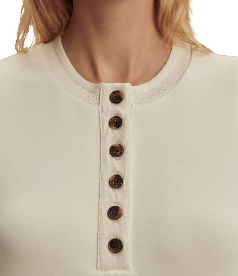 Varley Elba Crew Neck Sleeveless Button Front Tank Mini Dress