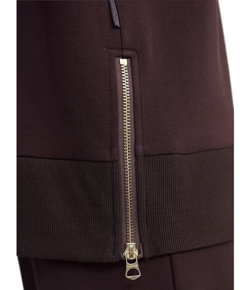 Varley Gabriella DoubleSoft® Knit Crew Neck Long Sleeve Zip Side Pullover Sweatshirt