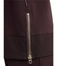 Varley Gabriella DoubleSoft® Knit Crew Neck Long Sleeve Zip Side Pullover Sweatshirt