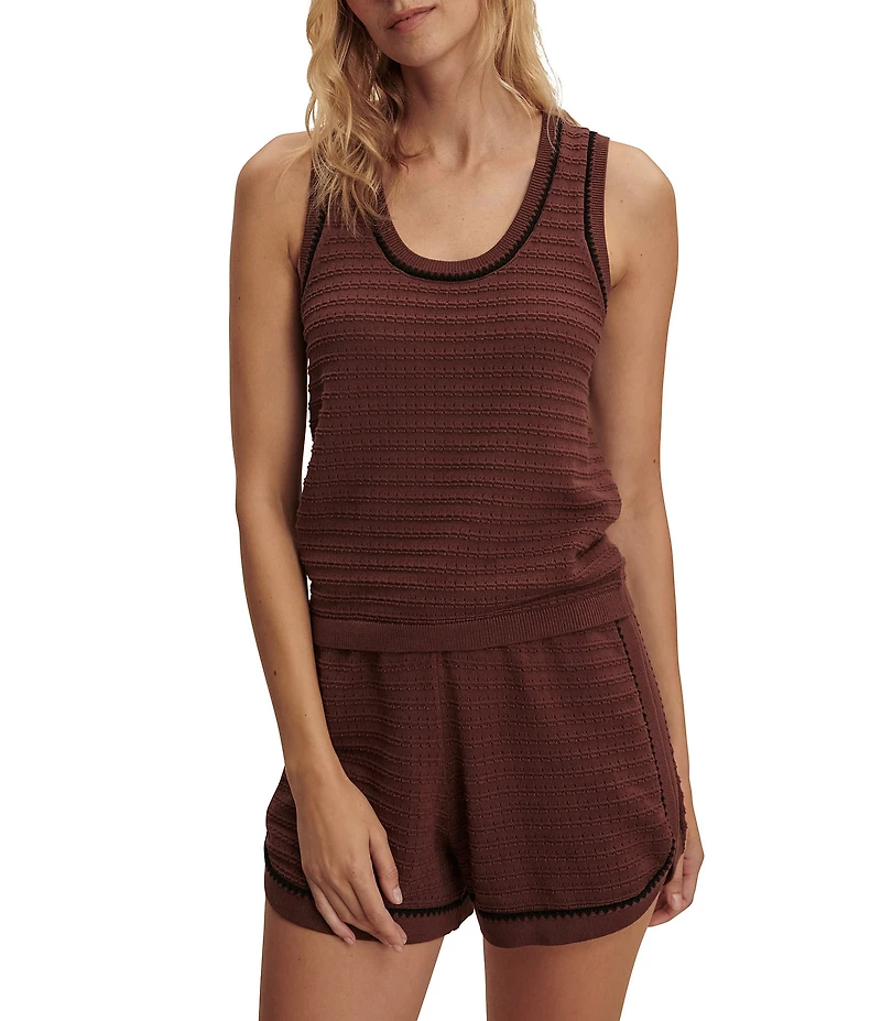 Varley Gideon Scoop Neck Sleeveless Coordinating Knit Tank Top