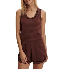 Varley Gideon Scoop Neck Sleeveless Coordinating Knit Tank Top