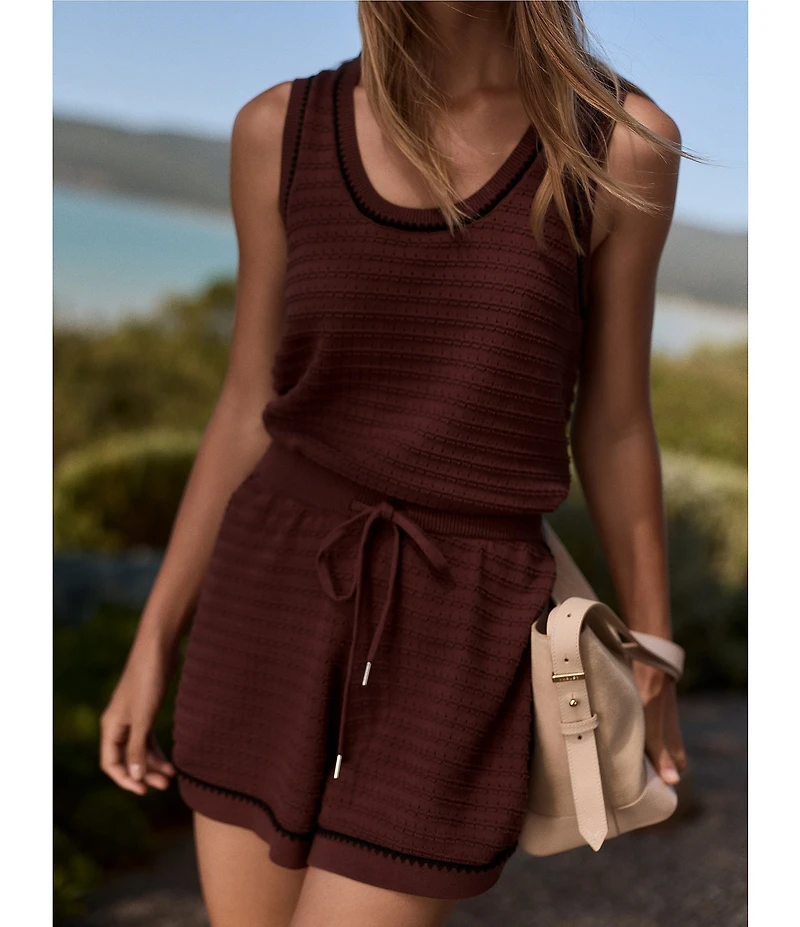 Varley Gideon Scoop Neck Sleeveless Coordinating Knit Tank Top