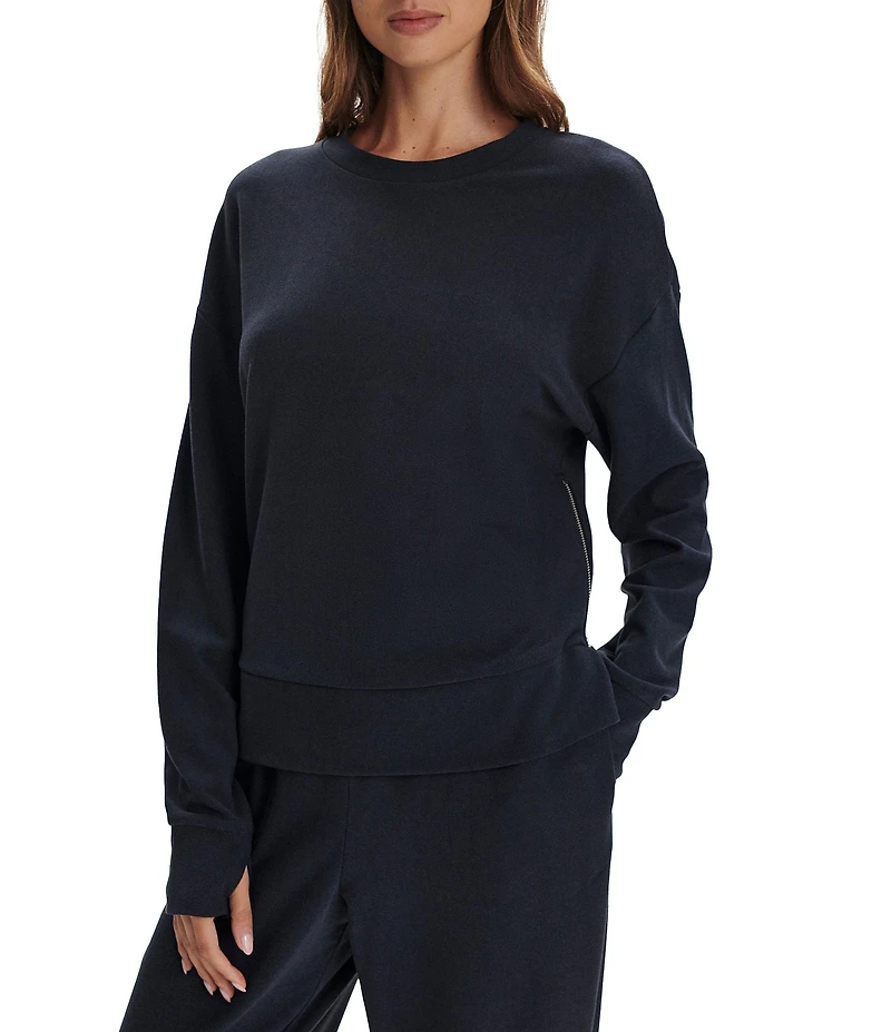 Varley Horton Side Zip Crew Neck Long Sleeve Sweatshirt