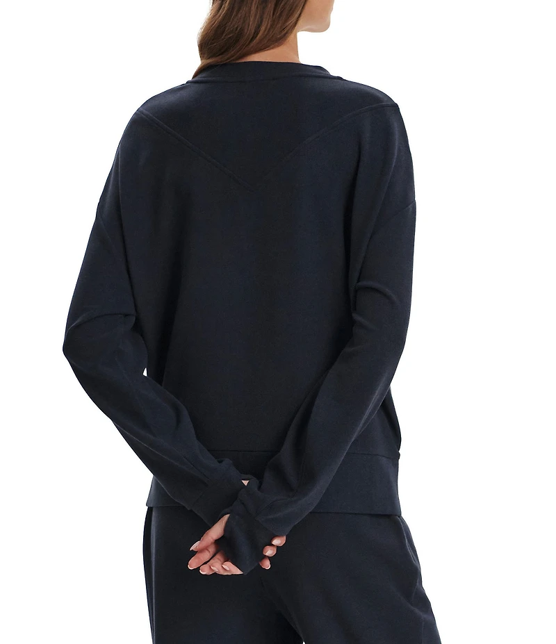 Varley Horton Side Zip Crew Neck Long Sleeve Sweatshirt