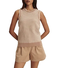 Varley Jenson Stitch Knit Crew Neck Sleeveless Tank Top