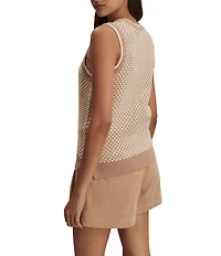 Varley Jenson Stitch Knit Crew Neck Sleeveless Tank Top