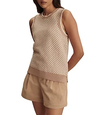 Varley Jenson Stitch Knit Crew Neck Sleeveless Tank Top