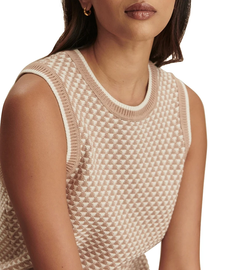 Varley Jenson Stitch Knit Crew Neck Sleeveless Tank Top