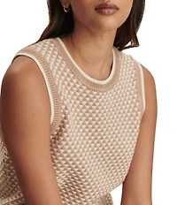 Varley Jenson Stitch Knit Crew Neck Sleeveless Tank Top