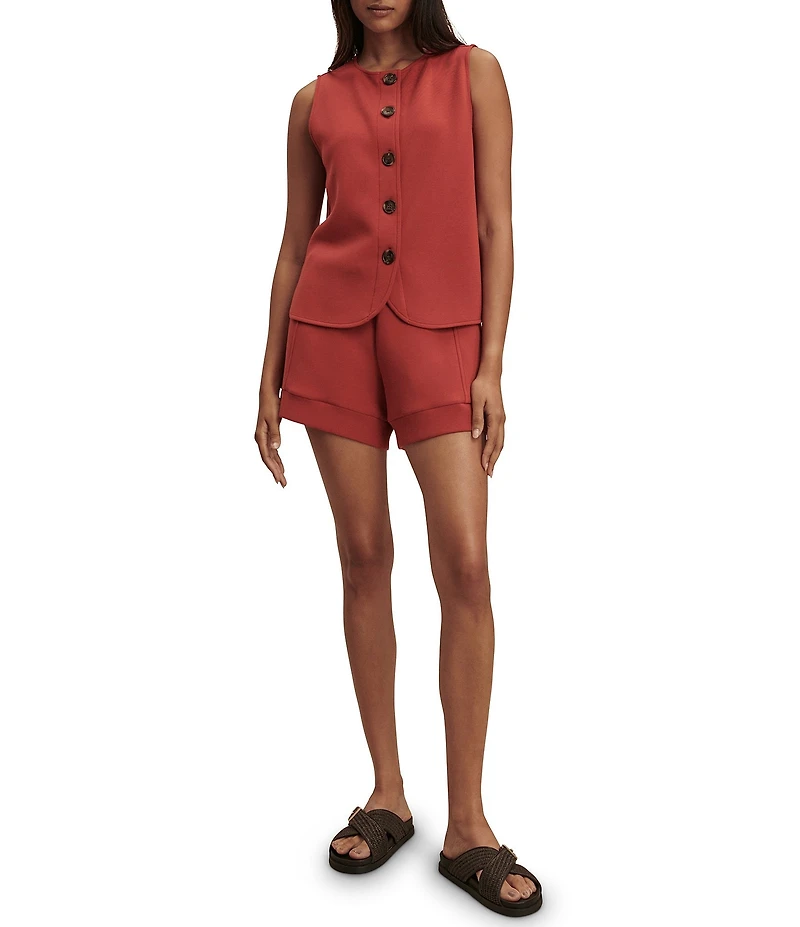 Varley Josie Crew Neck Sleeveless Button Through Tank