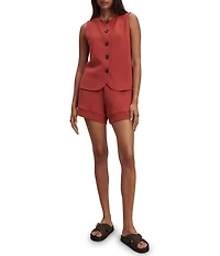 Varley Josie Crew Neck Sleeveless Button Through Tank