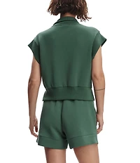 Varley Kelly High Neck Cap Sleeve Half Zip Double Soft Cropped Sweatshirt