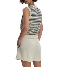 Varley Knowles Crew Neck Sleeveless Textured Knit Vest
