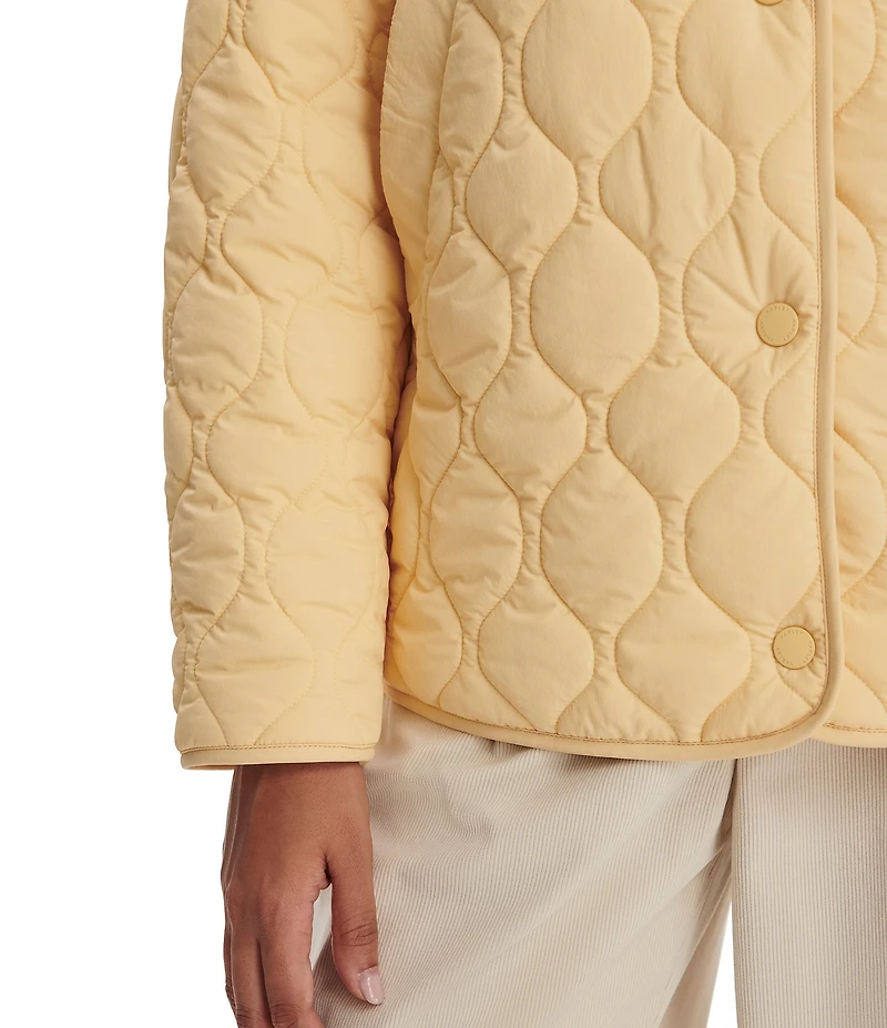 Varley Luca Long Sleeve Ribbed Collar Quilted Jacket