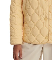 Varley Luca Long Sleeve Ribbed Collar Quilted Jacket
