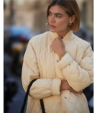 Varley Luca Long Sleeve Ribbed Collar Quilted Jacket