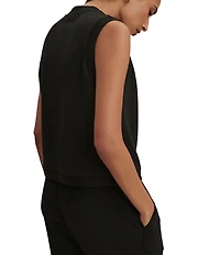 Varley Marla Crew Neck Sleeveless Button Down Placket Coordinating Tank Top