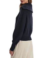 Varley Maura Half Zip Rib Knit Long Sleeve Sweatshirt