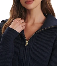 Varley Maura Half Zip Rib Knit Long Sleeve Sweatshirt