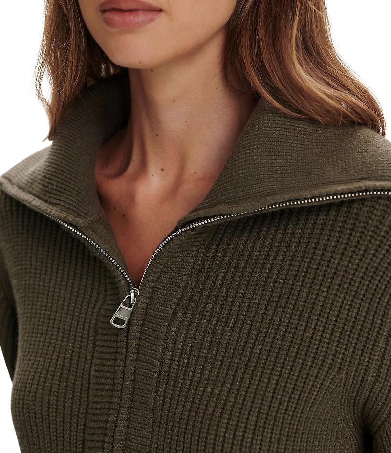 Varley Maura Half Zip Rib Knit Long Sleeve Sweatshirt