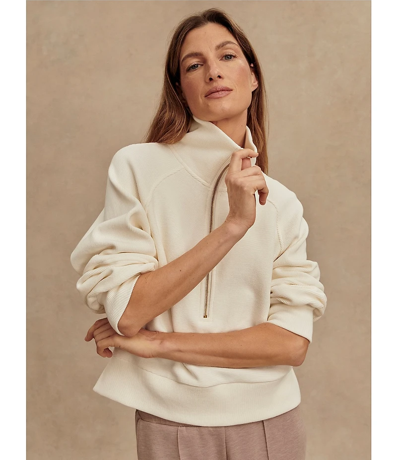 Varley Milano Mock Neck Long Sleeve Half Zip Pullover