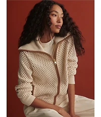 Varley Paula Zip-Through Collared Long Sleeve Knit Jacket