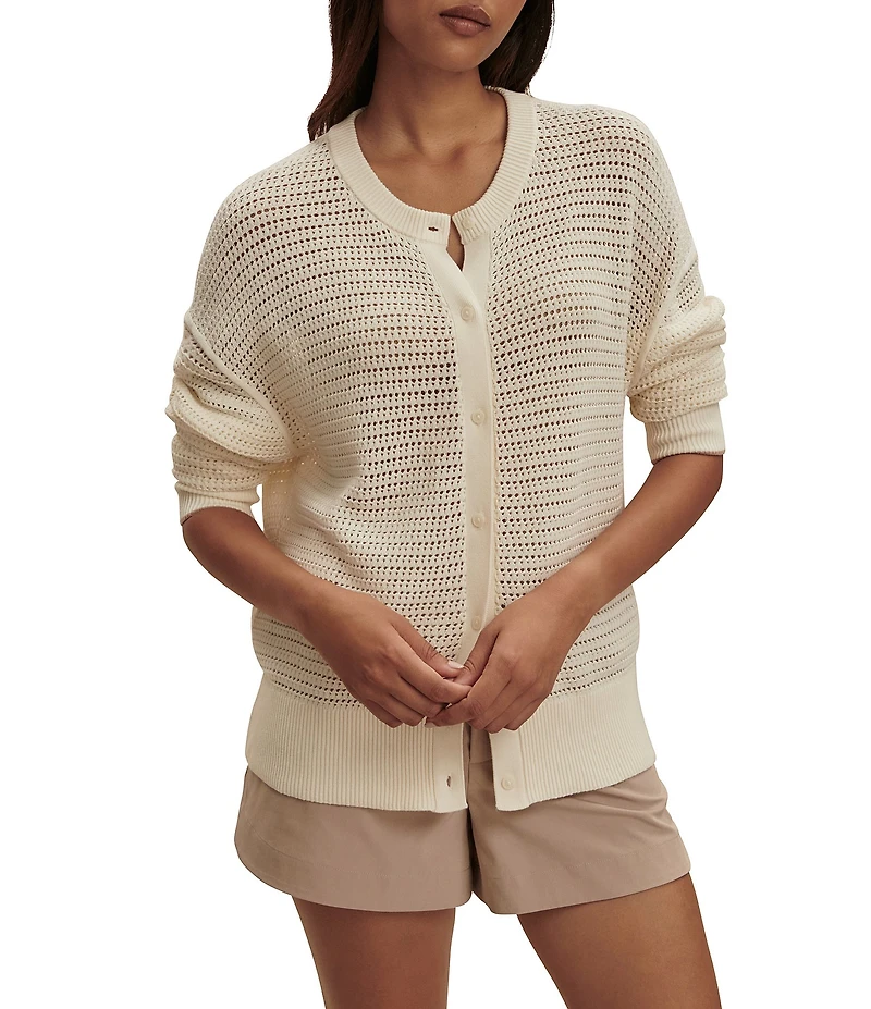 Varley Pembroke Crew Neck Long Sleeve Knit Cardigan