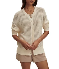 Varley Pembroke Crew Neck Long Sleeve Knit Cardigan