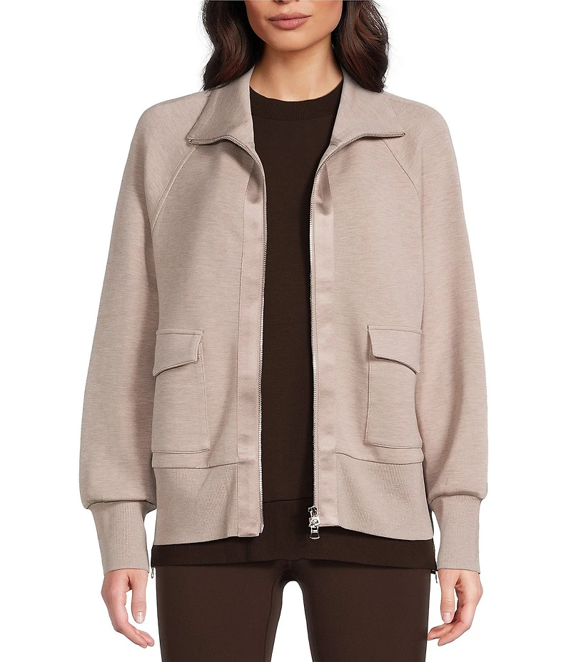 Varley Roxbury DoubleSoft® Stand Collar Raglan Long Sleeve Zip Through Sweat Jacket