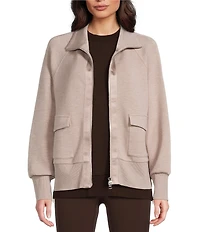 Varley Roxbury DoubleSoft® Stand Collar Raglan Long Sleeve Zip Through Sweat Jacket