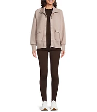 Varley Roxbury DoubleSoft® Stand Collar Raglan Long Sleeve Zip Through Sweat Jacket