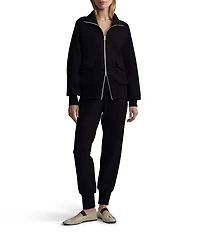 Varley Roxbury DoubleSoft® Stand Collar Raglan Long Sleeve Zip Through Sweat Jacket