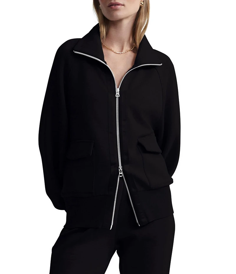 Varley Roxbury DoubleSoft® Stand Collar Raglan Long Sleeve Zip Through Sweat Jacket