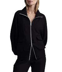 Varley Roxbury DoubleSoft® Stand Collar Raglan Long Sleeve Zip Through Sweat Jacket