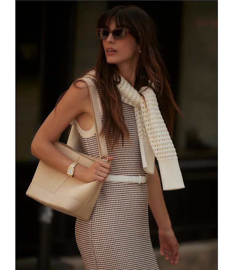 Varley Sadia Stitch Knit Crew Neck Sleeveless Midi Dress