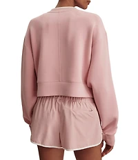 Varley Tasmin Crew Neck Long Sleeve Coordinating Cropped Sweatshirt