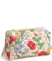 Vera Bradley All the Pretty Flowers Large Premium Cotton Cosmetic Case