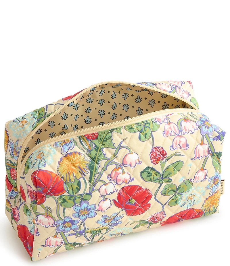 Vera Bradley All the Pretty Flowers Large Premium Cotton Cosmetic Case