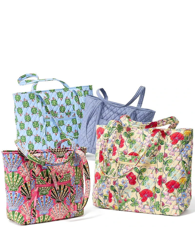Vera Bradley All the Pretty Flowers Original Premium Cotton Zip Tote Bag