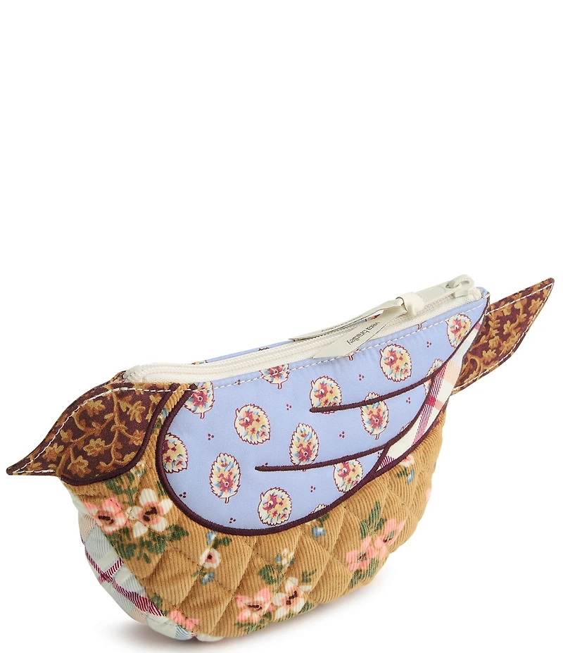 Vera Bradley Bird Floral Print Denim Cosmetic Bag