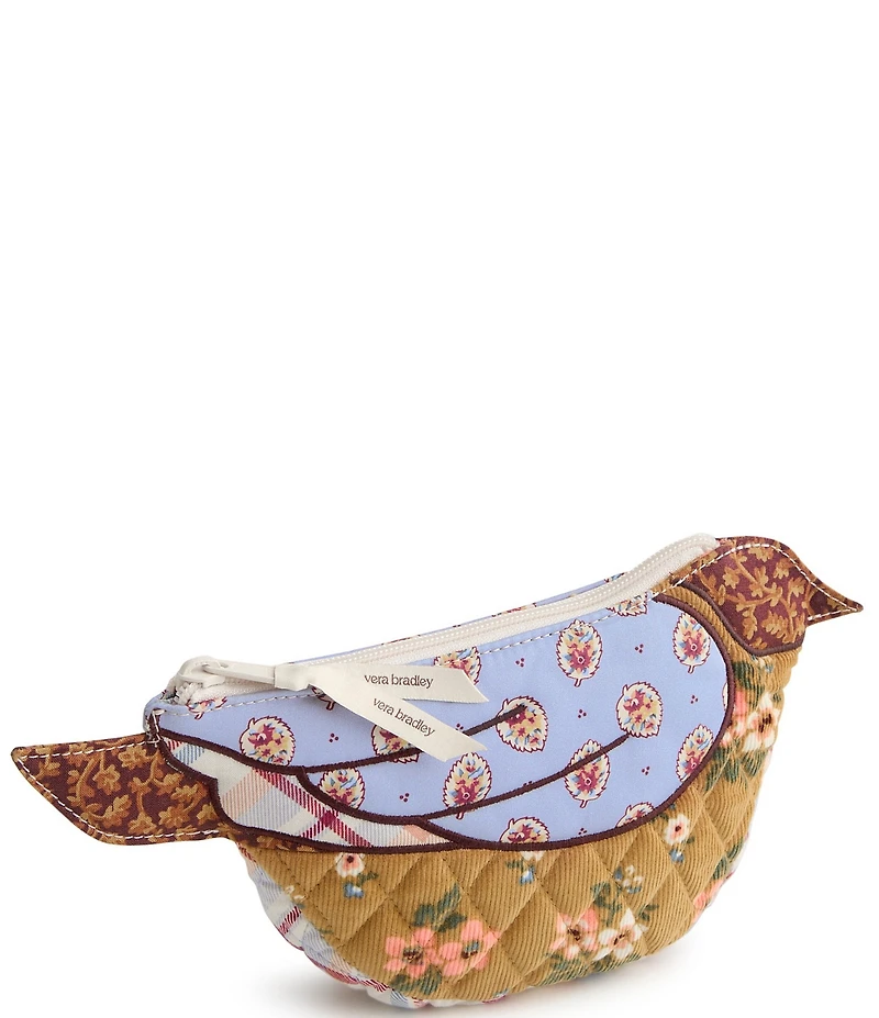 Vera Bradley Bird Floral Print Denim Cosmetic Bag