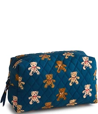 Vera Bradley Bunch of Bears Premium Cotton Large Cosmetic Bag
