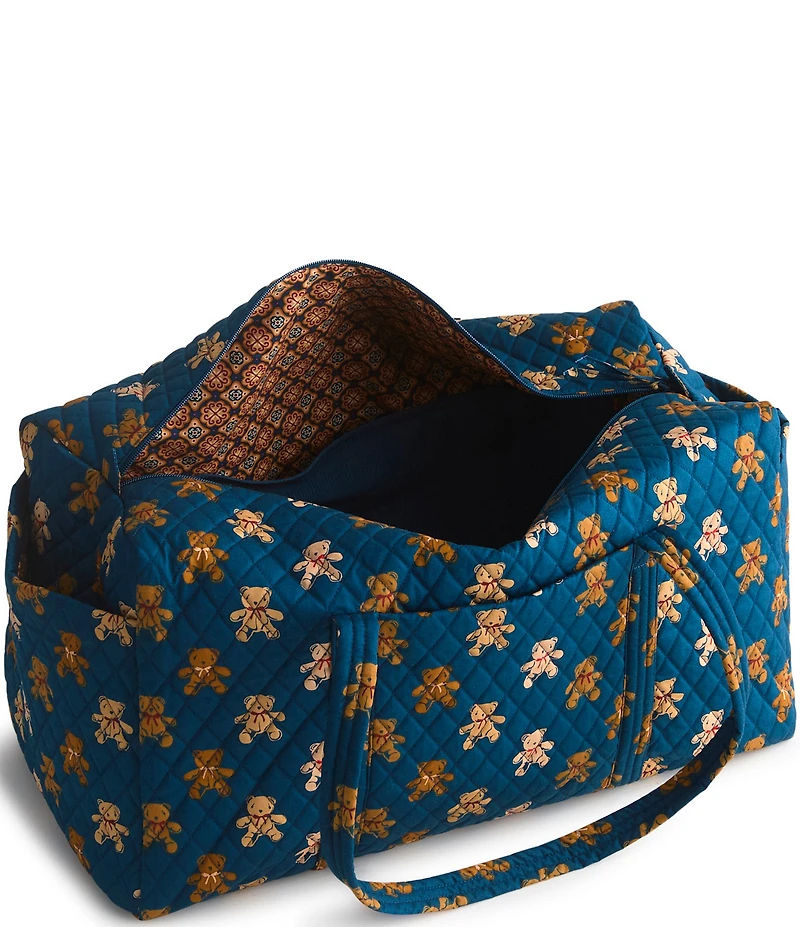 Vera Bradley Bunch of Bears Premium Cotton Large Original Zip Duffel Bag